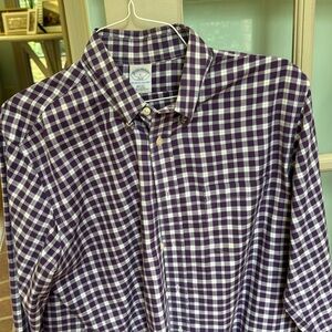 Brooks brothers purple and white button down shirt size large